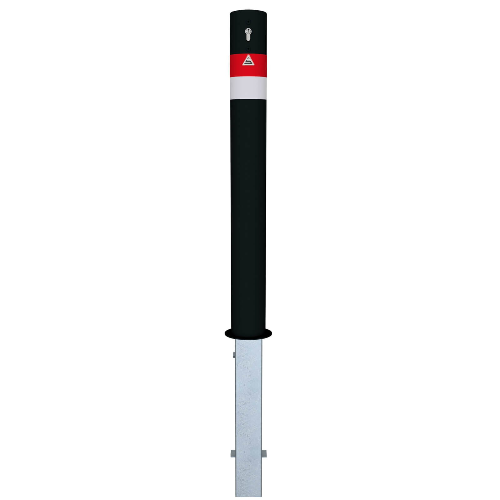 Absperrpfosten Black - Line Ø 102 mm, herausnehmbar mit Profilzylinderschloss und drei Schlüsseln