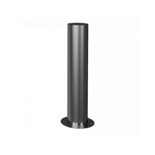 Voll-Versenkbarer Edelstahlpfosten Ø 154 mm, geschliffen, mit Flachkopf, Gasdruckfeder und Dreikantverschluss