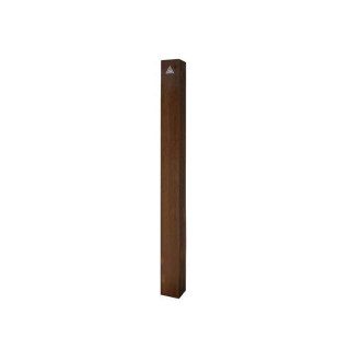 Stilpoller aus Cortenstahlrohr 80 x 80 mm, mit Flachkopf - herausnehmbar - mit Dreikant - Oberfläche roh, optisch vorgerostet