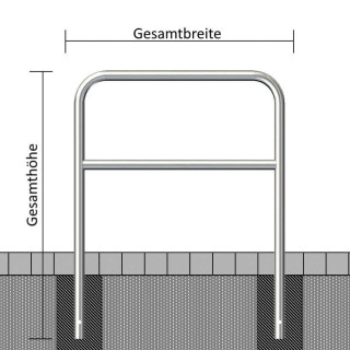 Edelstahlbügel Ø 48 mm, mit Querholm, zum einbetonieren