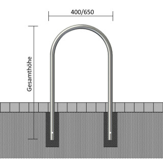 Rundbügel Edelstahlrohr Ø 48 mm, zum einbetonieren