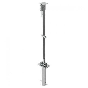 Edelstahlpfosten 70 x 70 mm, umlegbar, mit Profilzylinderschloss, zum einbetonieren