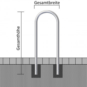 Rundbügel aus Stahlrohr Ø 48 x 2,5 mm Breite 460 mm feuerverzinkt