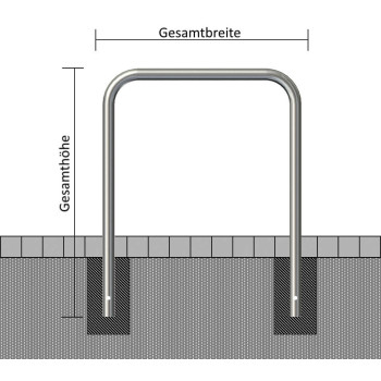 Edelstahlbügel Ø 48 mm, zum einbetonieren