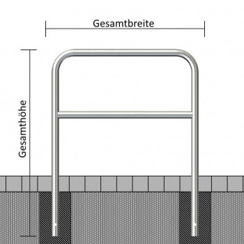 Edelstahlbügel Ø 48 mm, mit Querholm