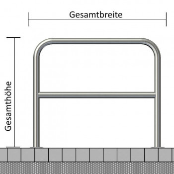 Edelstahlbügel Ø 48 mm, mit Querholm