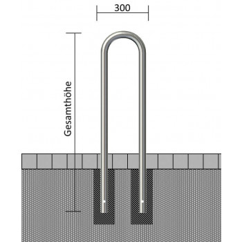 Universalbügel Edelstahlrohr Ø 48 mm, zum einbetonieren