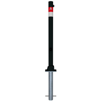 Absperrpfosten Black - Line Ø 60 mm, umlegbar, zum einbetonieren mit Dreikantverschluss nach DIN 3223