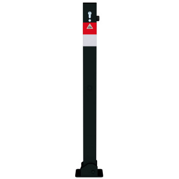 Absperrpfosten Black - Line 70 x 70 mm, umlegbar, für Dübelbefestigung mit Profilzylinderschloss und drei Schlüsseln