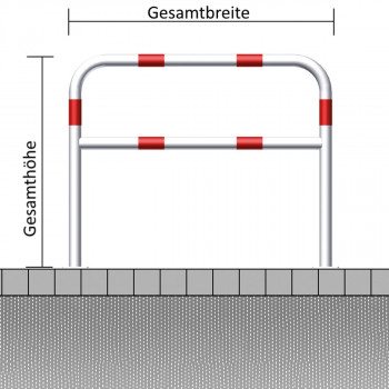 Rohrbügel aus Stahlrohr mit Querholm für Dübelbefestigung